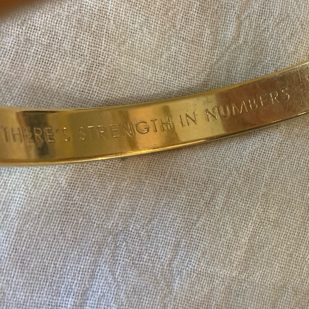 Kate Spade NY Strength in Numbers Hand in Hand Inspirational Bangle Bracelet - Picture 6 of 6